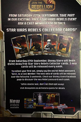star wars rebels disney store trading cards uk