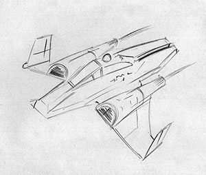 star wars episode VII vaiseaux concepts space ship drawinf oncept C-Wing E-Wing V-Wing