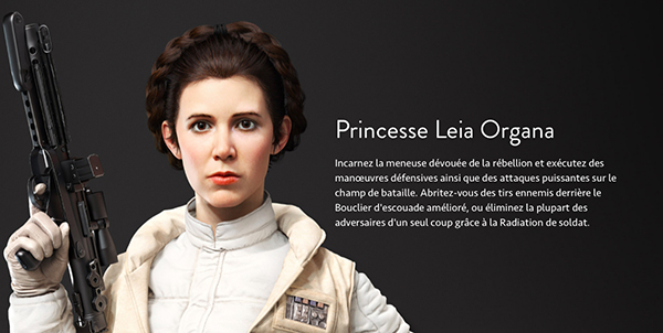 Star Wars Battlefront Electronic Art nouveaux heros Han Solo Princesse Leia Empereur Palpatine