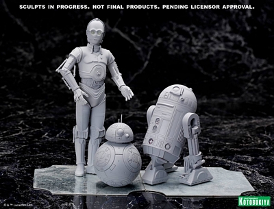 Star Wars Kotobukiya R2-D2, C-3PO & BB-8 ARTFX+ statues